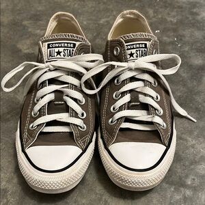 Converse Grayish Brown Sneakers with Canvas Upper and White Rubber Sole